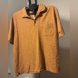Dockers Men's Orange Striped Polo Shirt